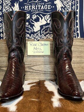 [SOLD] Lucchese Exotic Ostrich Leg Cowboy Boots in Men's Size 9D